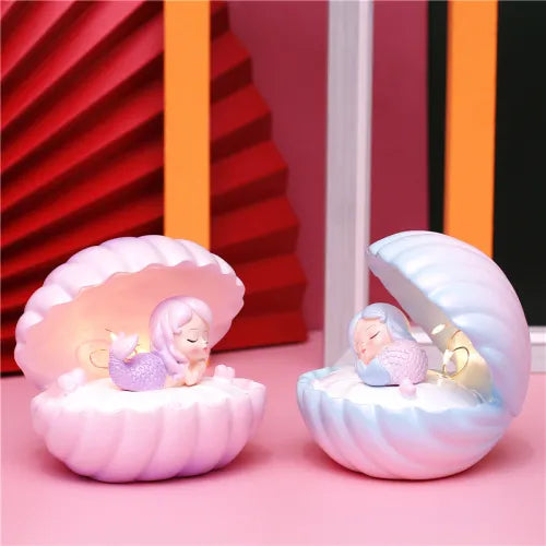 Magical Mermaid Night Light – Dreamy Seashell LED Ornament 🐚✨