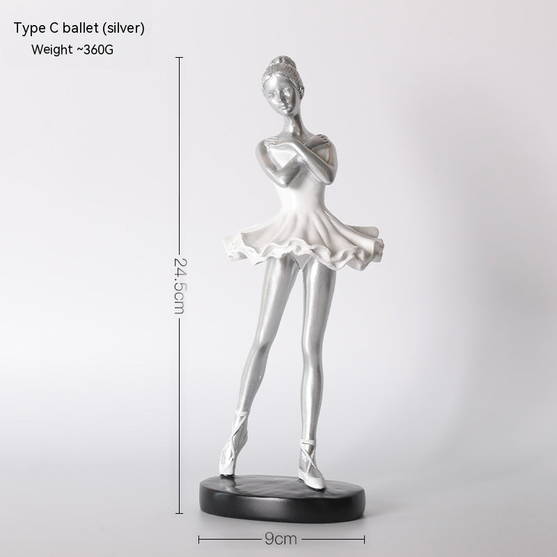Elegant Golden Ballerina Figurines - King's Store