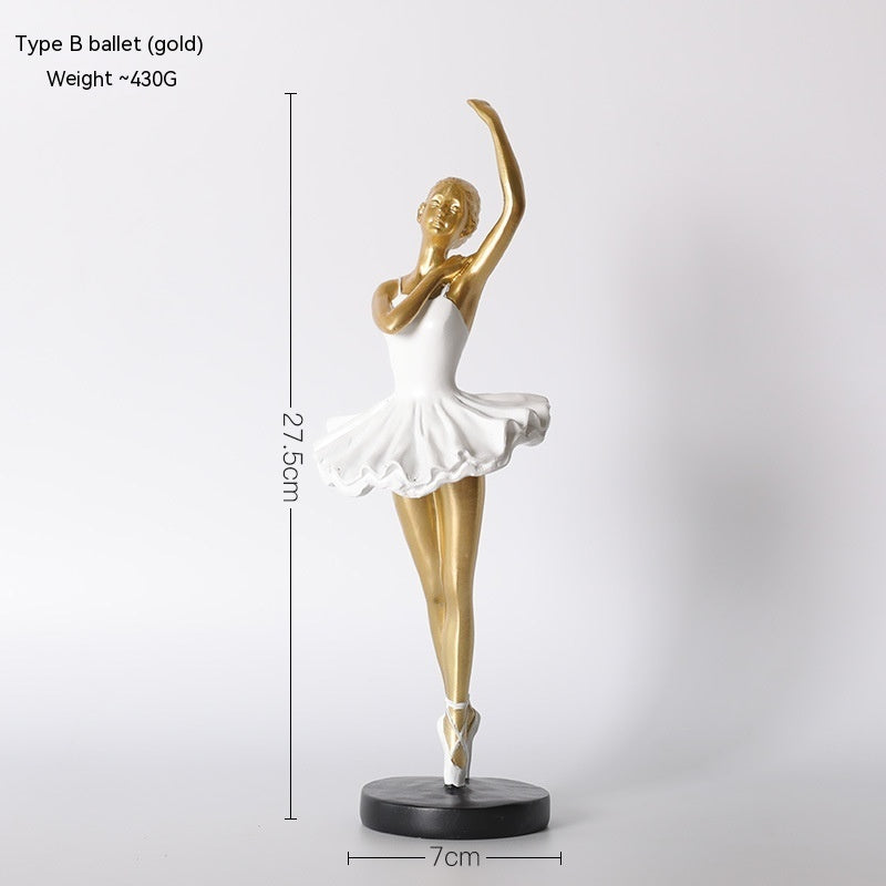 Elegant Golden Ballerina Figurines - King's Store