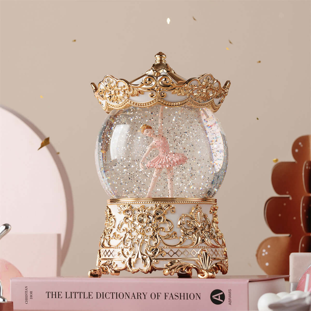 Luxury Carousel Snow Globe Music Box