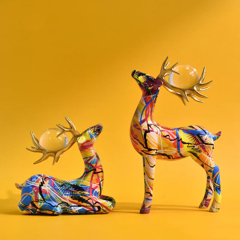 Colorful Deer Ornament — Vibrant Art for Modern Home Decor