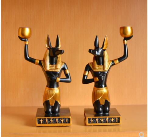 Egyptian Anubis Statue Set — Ancient Mythology Inspired Home Decor