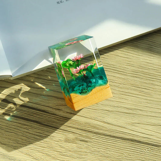Bring Tranquility Home with Our Handcrafted Lotus Resin Art Block