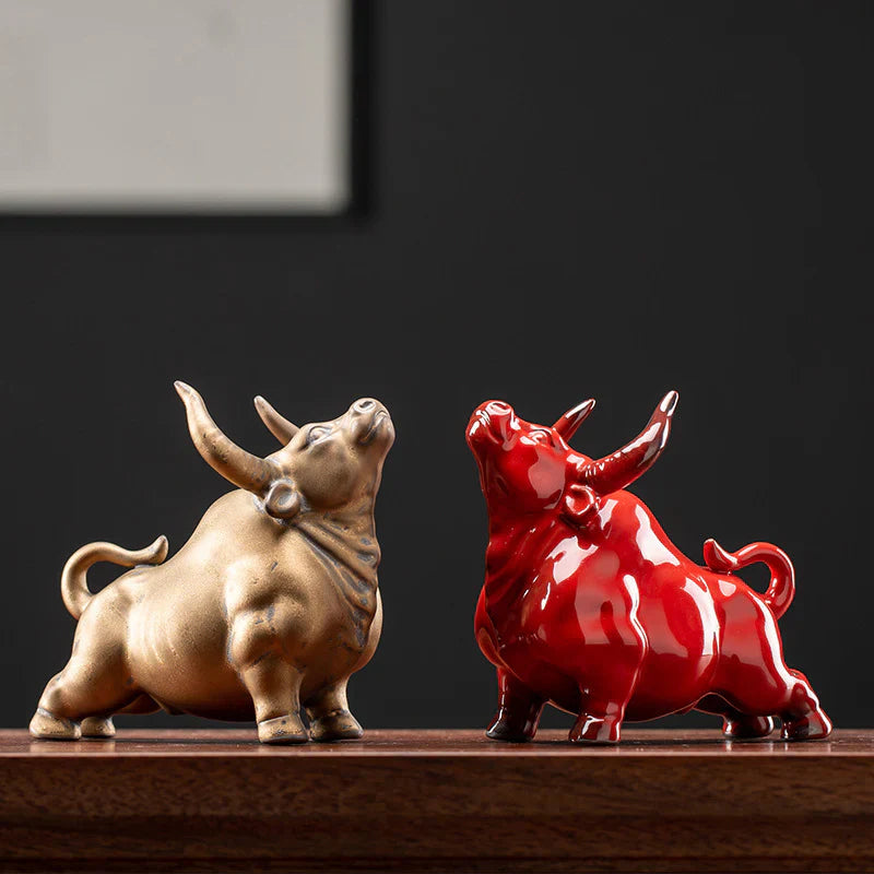Colorful Pop Art Bull Statue — Symbol of Power & Prosperity