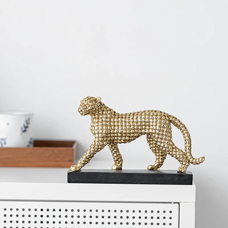 Luxury Crystal Leopard Statue — Glamorous Modern Home Decor