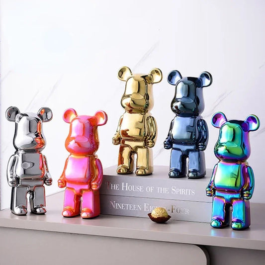 Modern Metallic Bear Figurine Ornament