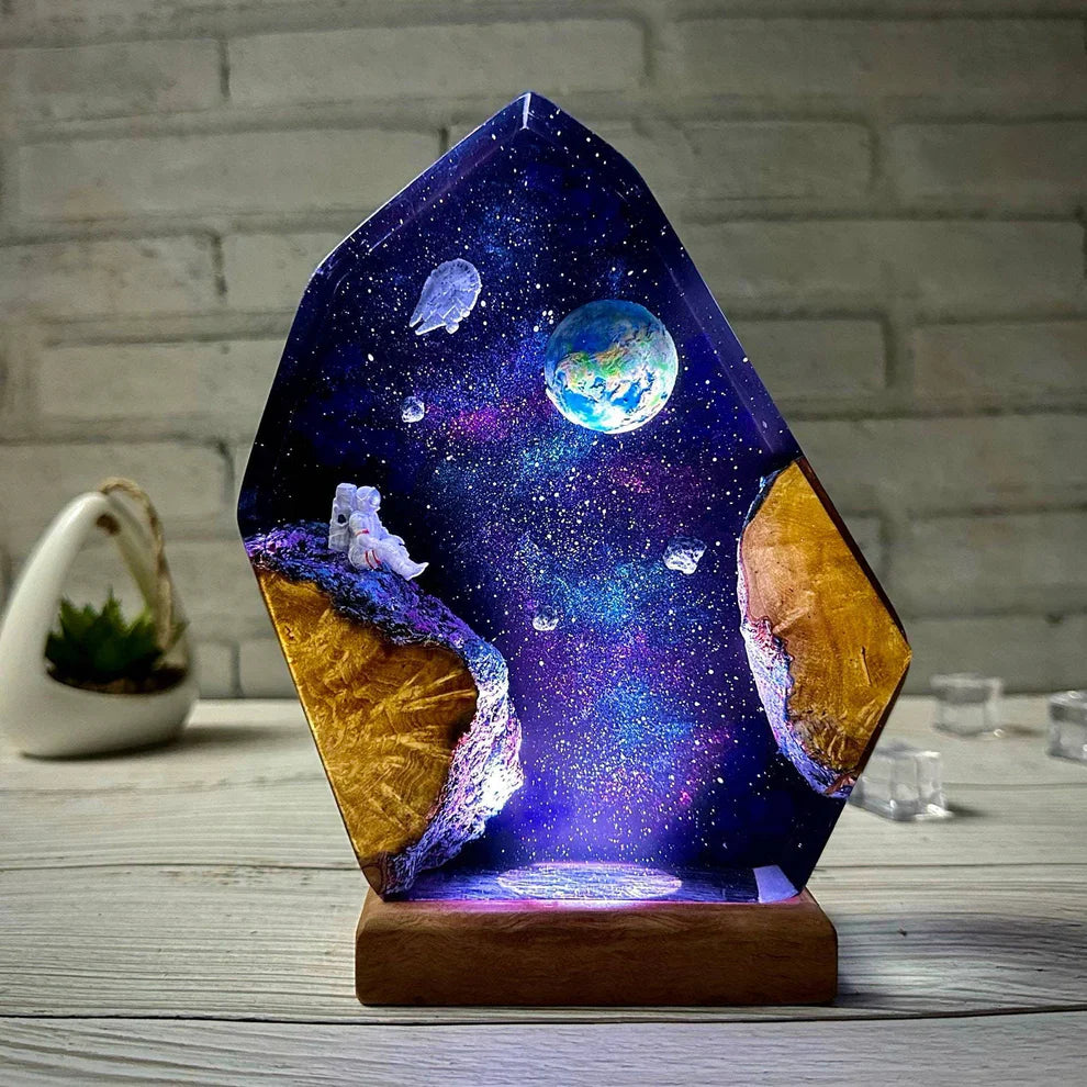 A Miniature Galaxy That Lights Up Your Space — Astronaut Resin Art Lamp