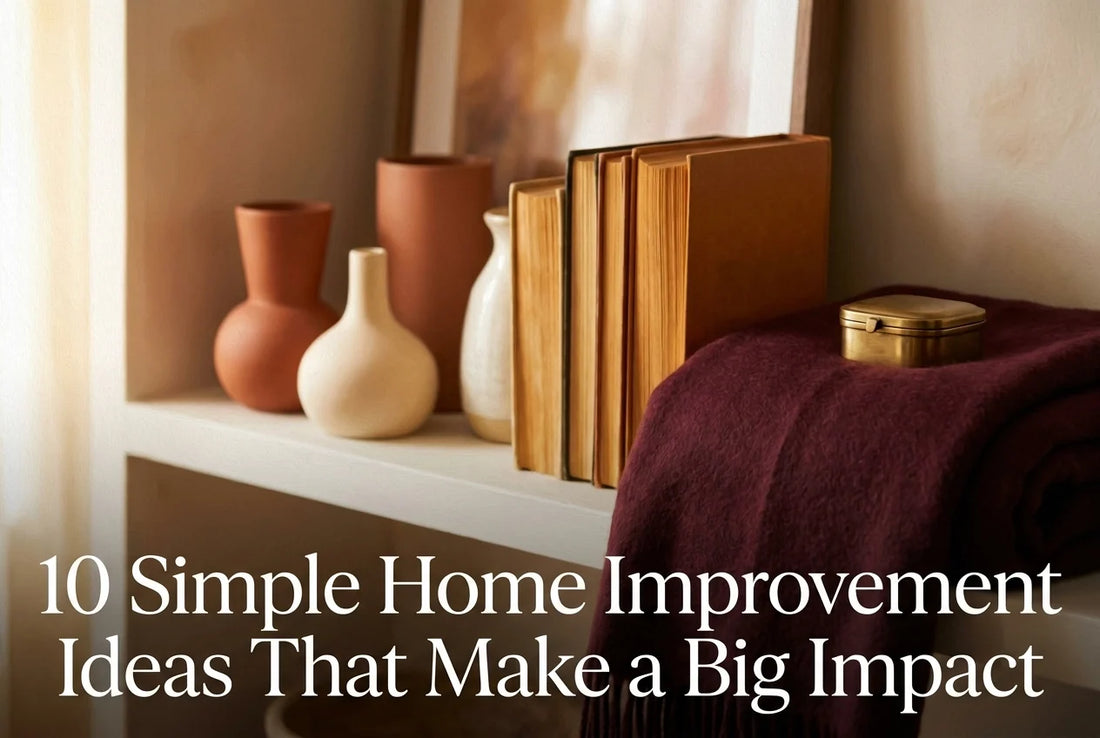 Professional header image for list-based article: 10 Simple Home Improvement Ideas That Make a Big Impact