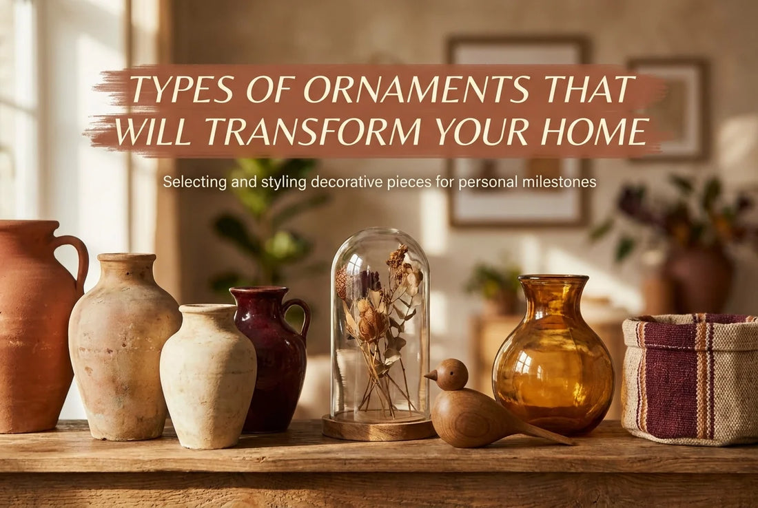 Professional header image for list-based article: Types of Ornaments That Will Transform Your Home