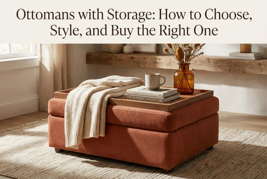 Professional header image for list-based article: Ottomans with Storage: How to Choose, Style, and Buy the ...