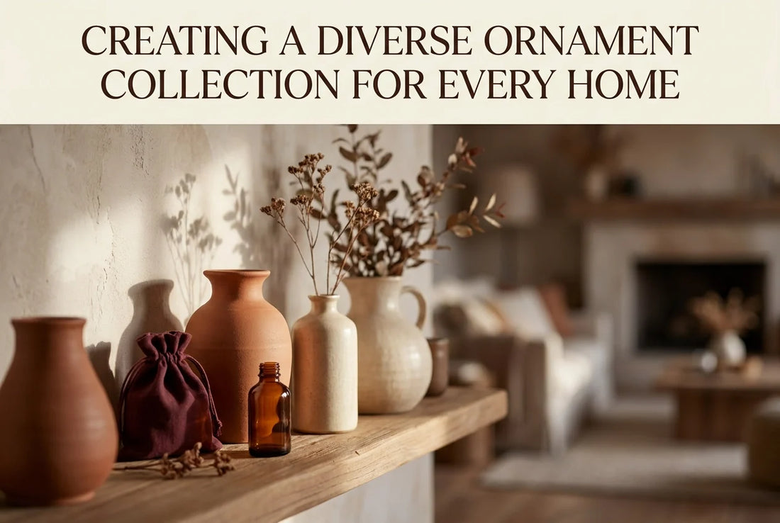 Professional header image for list-based article: Creating a Diverse Ornament Collection for Every Home