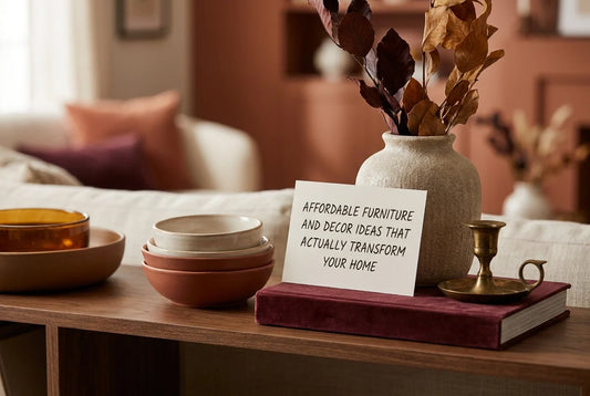 Professional header image for list-based article: Affordable Furniture and Decor Ideas That Actually Transf...