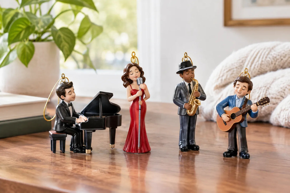 Celebrate favorite sounds with musician ornaments