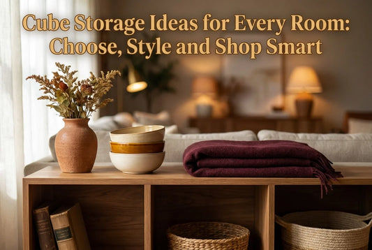 Professional header image for list-based article: Cube Storage Ideas for Every Room: Choose, Style and Shop...