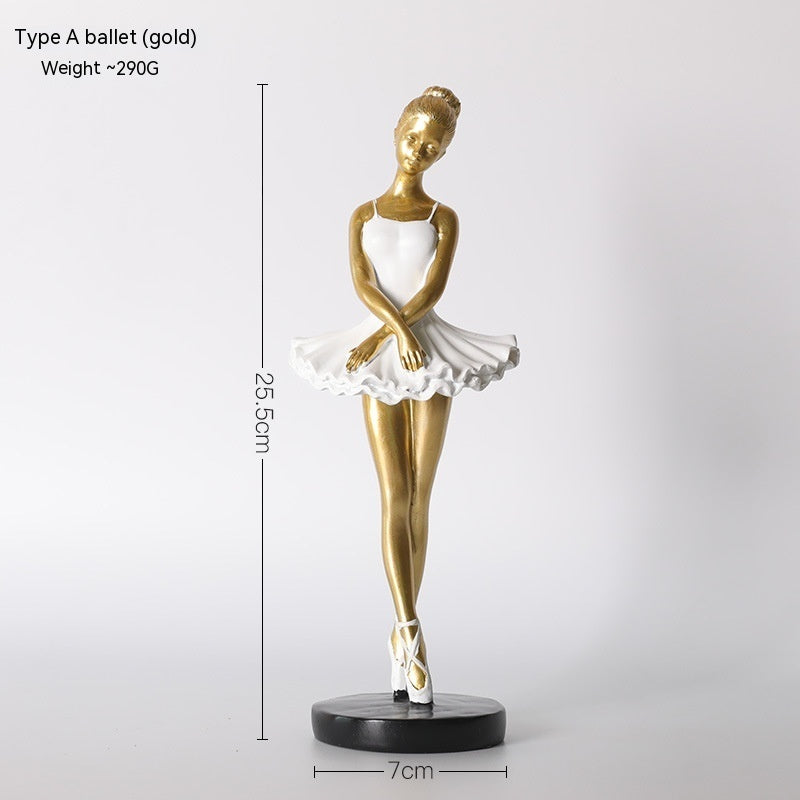 Elegant Golden Ballerina Figurines - King's Store