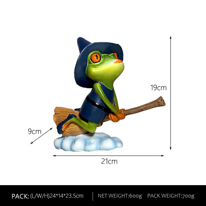 Wizard Frog Figurine — Magical Flying Frog Home Decor