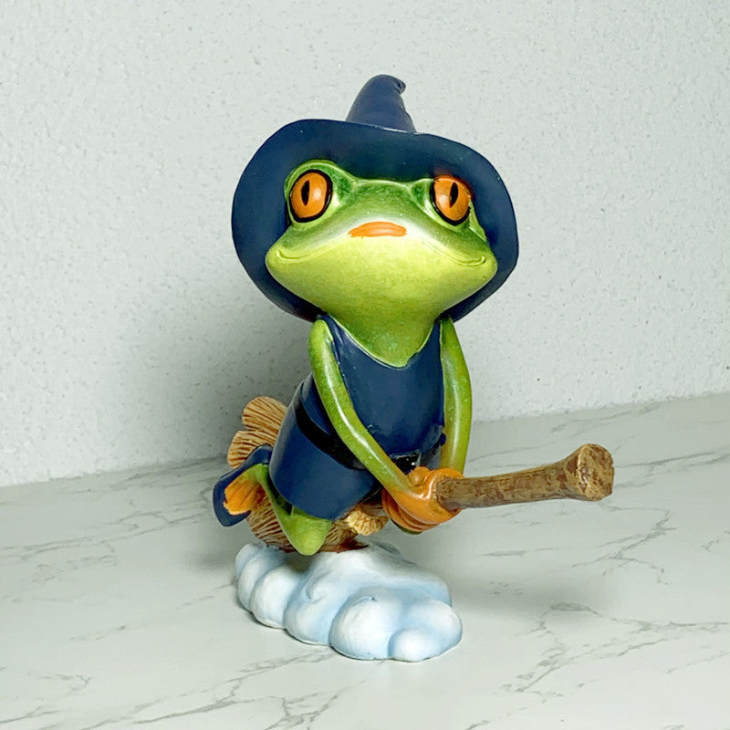Wizard Frog Figurine — Magical Flying Frog Home Decor